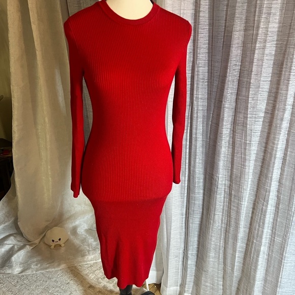 ❤️‍🔥😍SUPER SALE  Primark Red Long Sleeve Bodycon Cocktail Dress🔥❤️‍🔥 - Picture 1 of 4